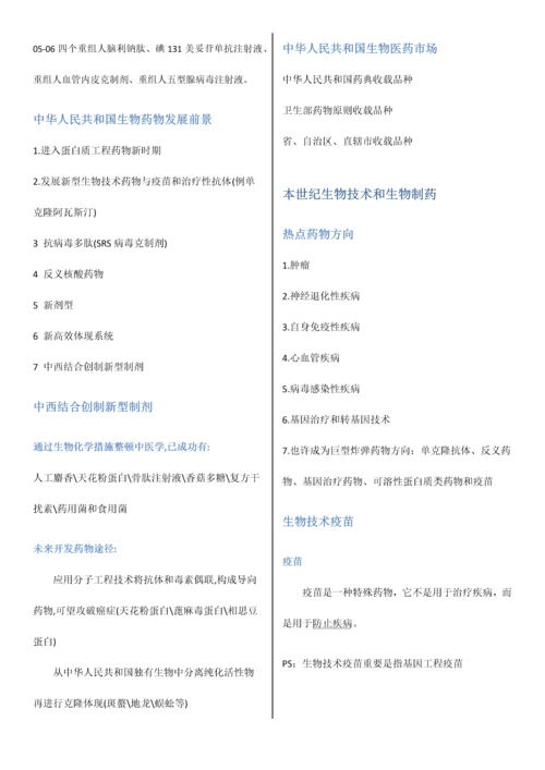 2023年华东理工大学常见病与生物药物选修归纳.docx