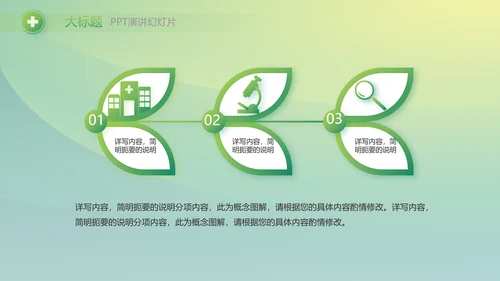 绿色大气医疗健康产业项目介绍动态PPT