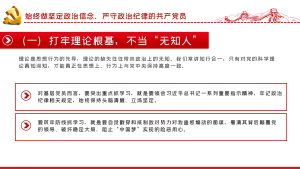 对党忠诚强化政治纪律反对自由主义ppt模板