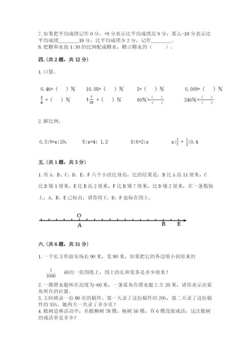河南省平顶山市六年级下册数学期末测试卷含答案（实用）.docx
