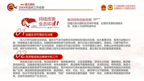 两会政府工作报告通用PPT党课模板