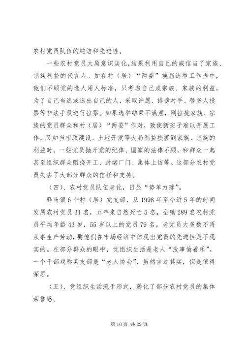 第一篇：农村党员队伍现状的调查与思考.docx