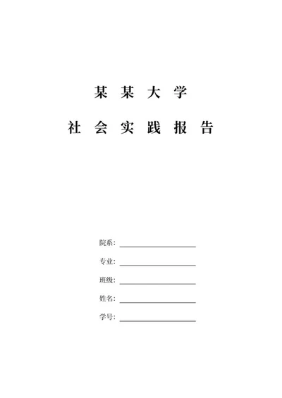 大学师范专业社会实践报告word模板