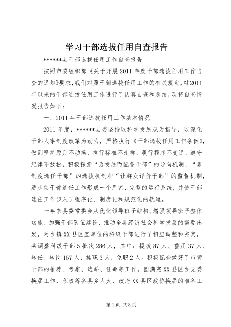 学习干部选拔任用自查报告 (5).docx