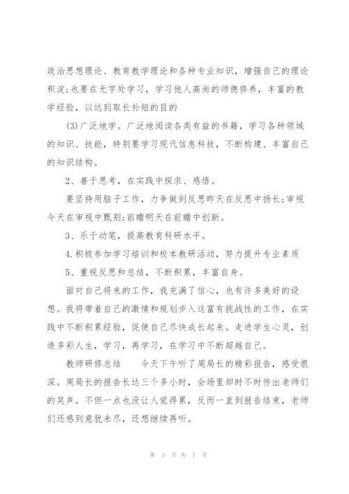 教师研修总结.docx