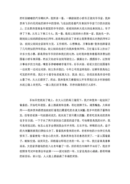 关于度过春节的节日作文3篇