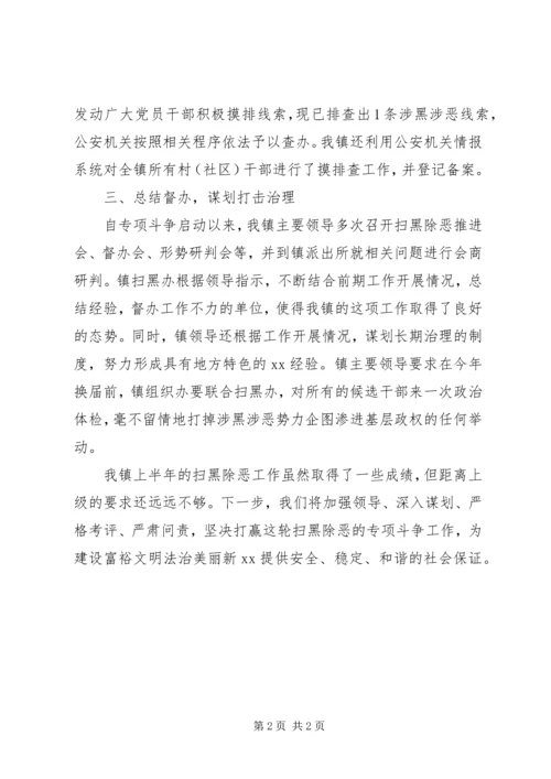 乡镇某年上半年扫黑除恶专项斗争情况总结.docx