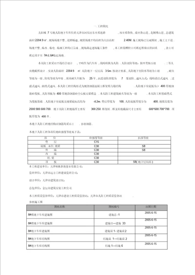 地下车库人防工程施工技术方案