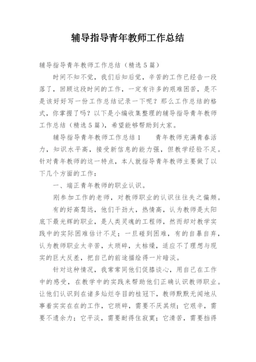 辅导指导青年教师工作总结.docx