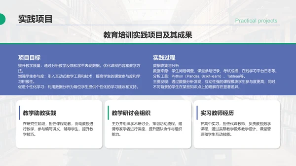 蓝色商务风研究生个人简历学术亮点展示PPT模板
