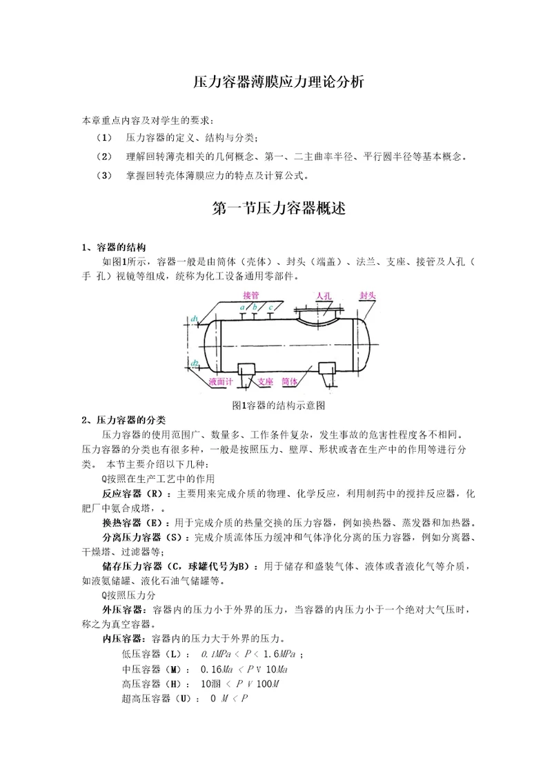 压力容器薄膜应力理论分析