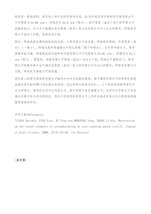 21世纪桃树根的解剖学特征-导管分子.docx