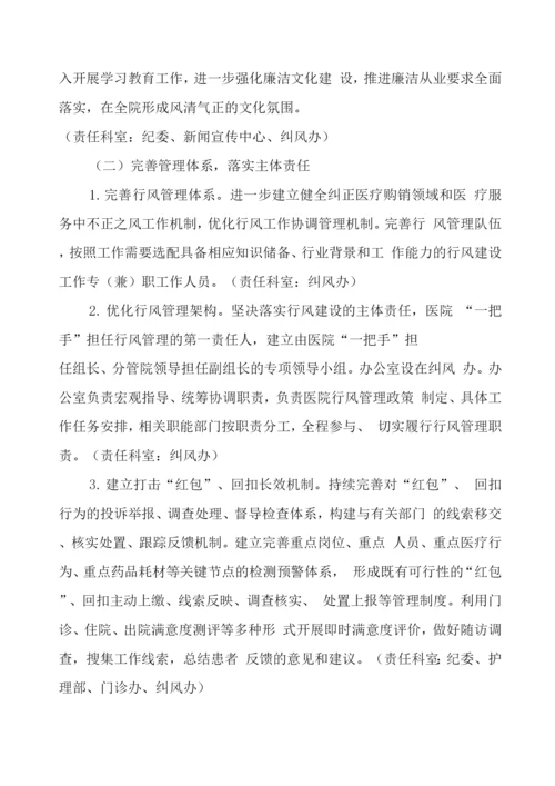 医院廉洁从业九项准则实施方案.docx