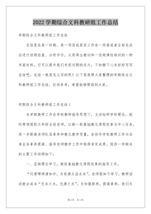 2022学期综合文科教研组工作总结.docx