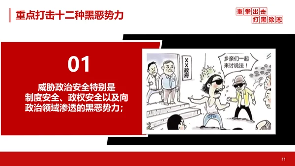 重拳出击打黑除恶教学汇报PPT课件