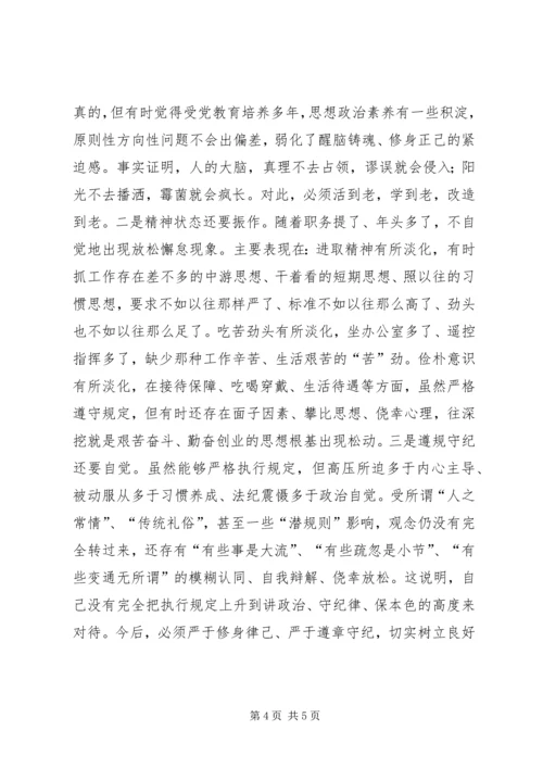 党员干部“讲严立”专题组织生活会党性分析材料.docx