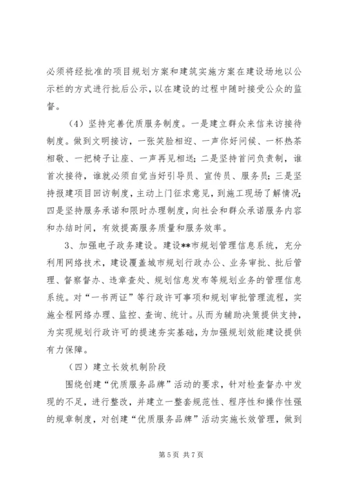 市规划局创优质服务品牌活动实施方案 (6).docx