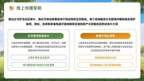 绿黄色3D关于世界动物日宣传活动主题PPT模板