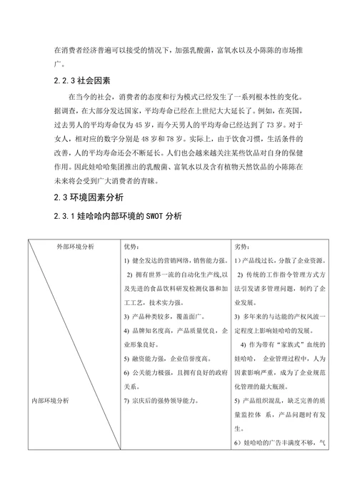 娃哈哈产品营销策划
