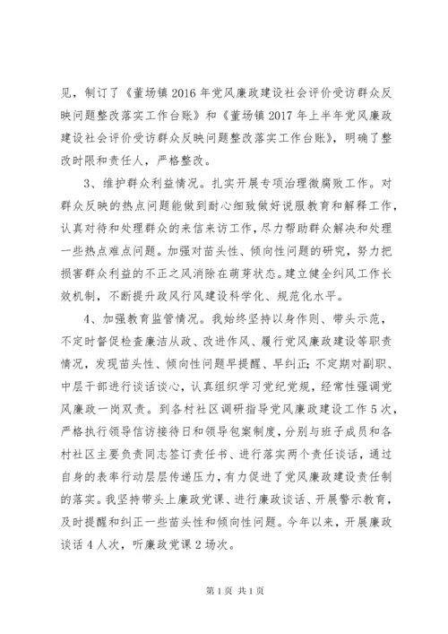 乡镇党委副书记镇长XX年度个人述责述廉报告.docx