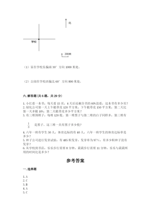 小学数学六年级上册期末卷附参考答案【突破训练】.docx