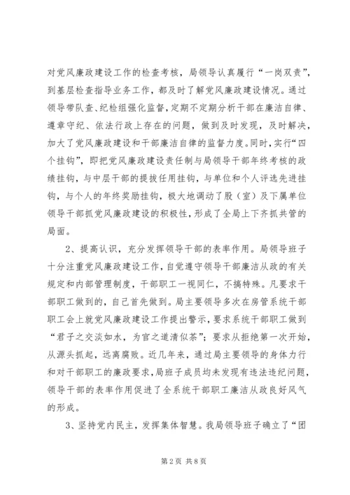 房管局上半年党风廉政建设责任制落实情况汇报.docx