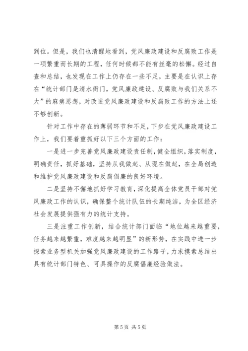 市区统计局上半年党风廉政建设工作报告.docx