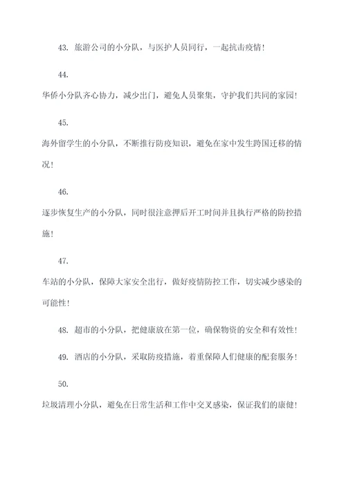 抗疫小队伍名称和口号简短