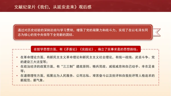 文献纪录片《我们，从延安走来》观后感PPT课件