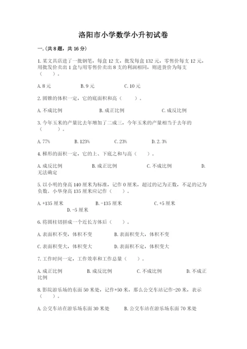 洛阳市小学数学小升初试卷附参考答案（培优a卷）.docx