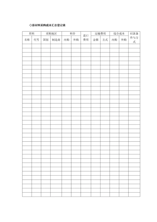 389 原材料采购成本汇总登记表-1页.docx