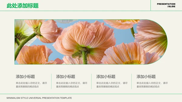 绿色文艺清新风总结汇报PPT演示模板