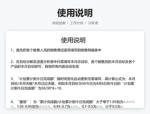 目标完成进度分析表