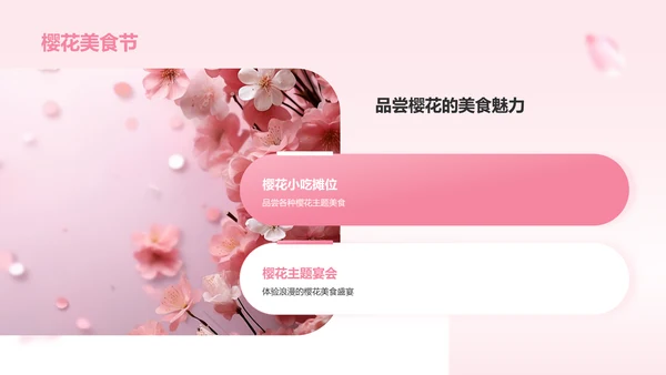 粉色小清新樱花季通用活动策划安排PPT模板