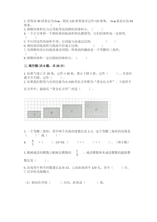 小学六年级下册数学期末卷1套.docx