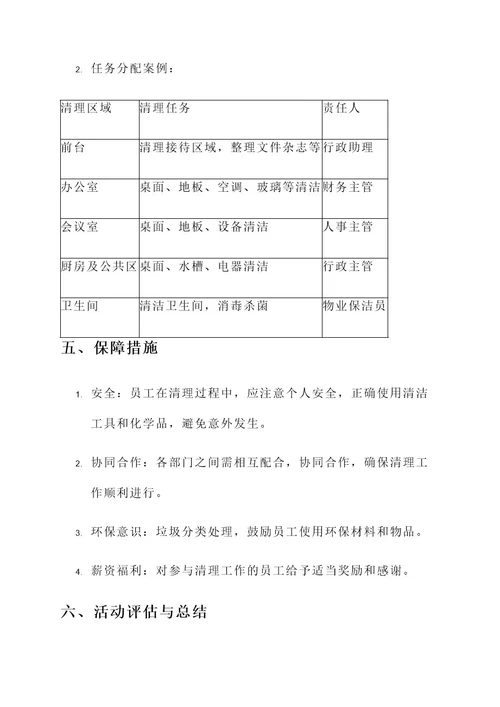 公司五一劳动大扫除方案