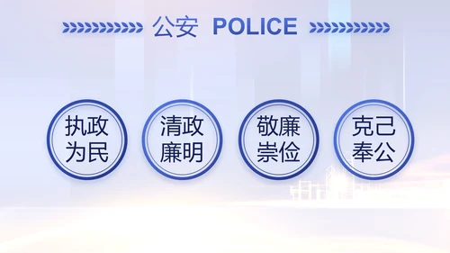 蓝色大气公安机关工作情况汇报动态PPT模板