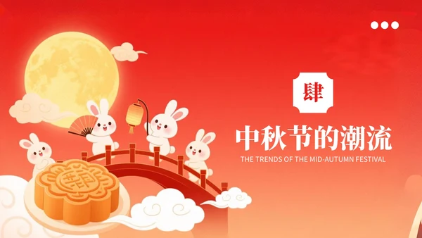 红色中国风风格中秋节介绍PPT模板