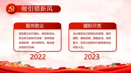 红色大气开展党员风采实践活动PPT