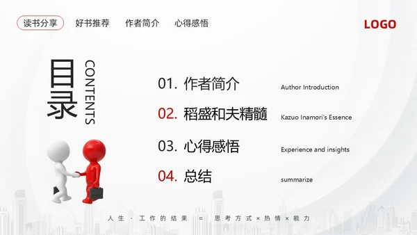 红黑简约3d活法稻盛和夫PPT模板宣传PPT动态PPT读书分享