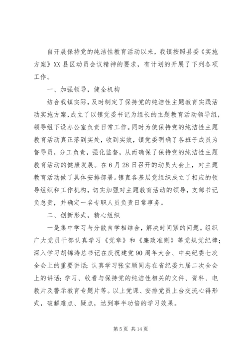 定城镇“保持党的纯洁性、迎接党的十八大”主题教育实践活动阶段性工作小结.docx