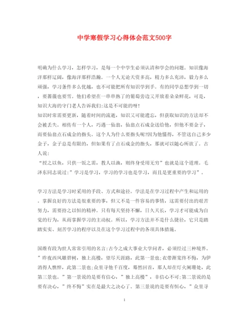 精编中学寒假学习心得体会范文500字.docx