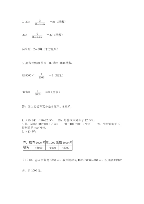 人教版小升初数学模拟试卷附答案（满分必刷）.docx