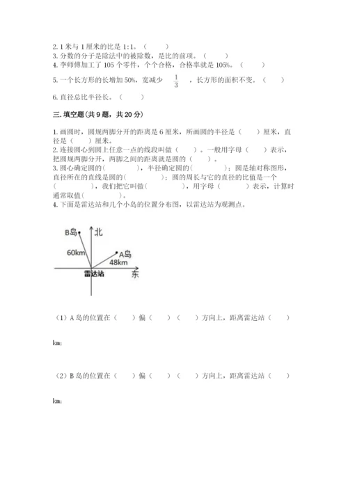 小学六年级上册数学期末测试卷附答案【典型题】.docx