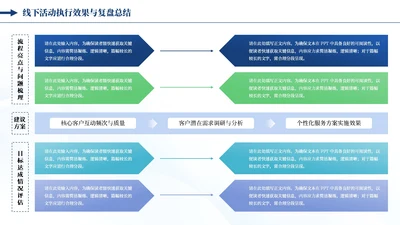 蓝绿色商务风4项流程PPT单页