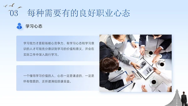 蓝色简约商务企业团队管理培训工作汇报八大心态培训PPT模板