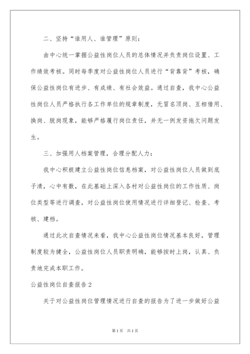 2022公益性岗位自查报告.docx