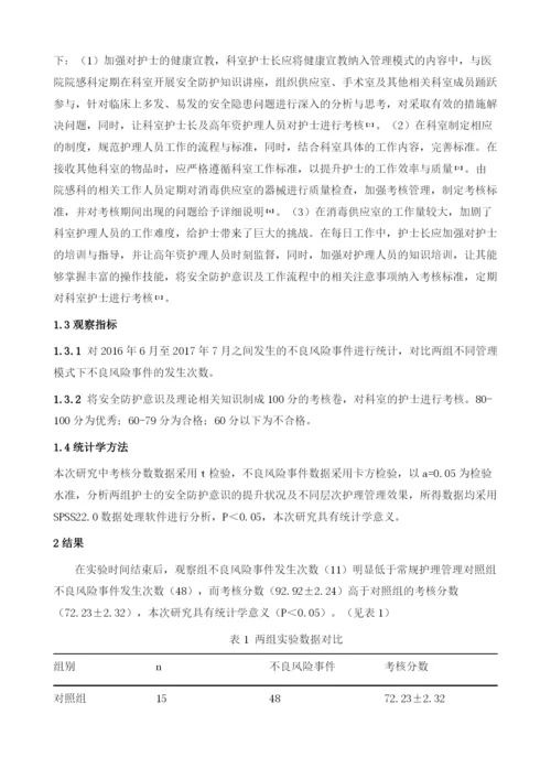 不同层次管理模式对消毒供应室护士防护意识的影响比较.docx