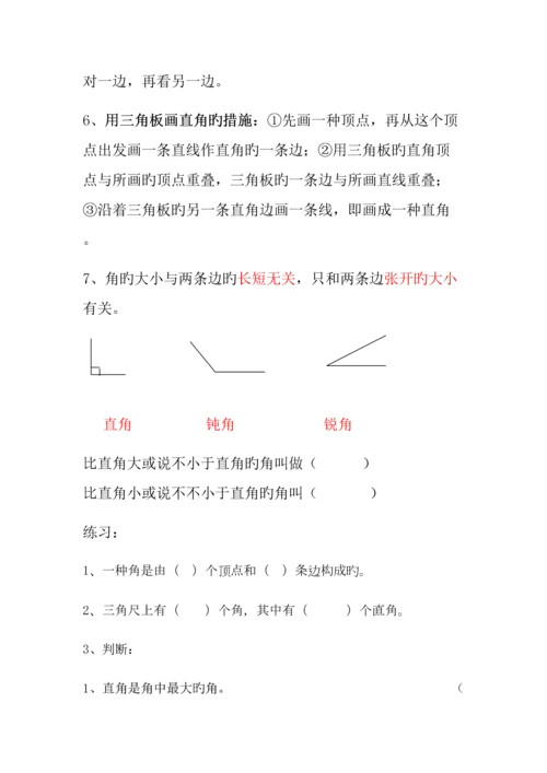 2023年苏教版二年级数学知识点整理对应练习.docx