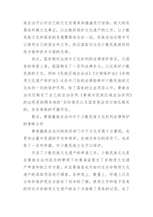 少数民族文化权利法律保护研究论文.docx